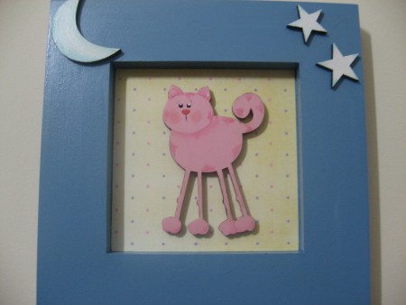 Quadro  Gatinho Rosa