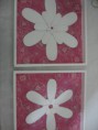 Duo de Quadros Flores com Fundo Rosa